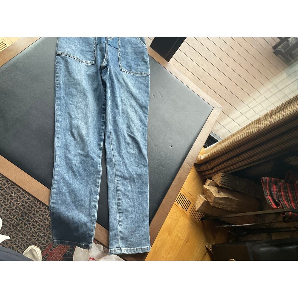 Juicy Couture Denim Jumpsuit Utility Romper Belted Y2K Short Sleeve Blue Jean - Picture 5 of 12